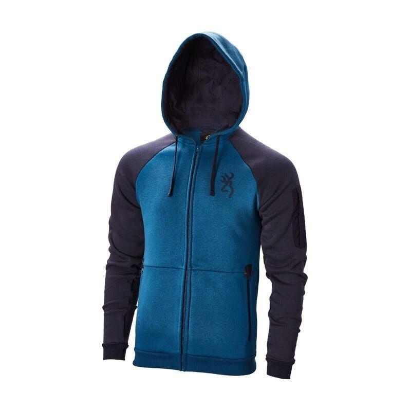 Browning Sweatshirt Zip, Snapshot Two Tones, Mavi