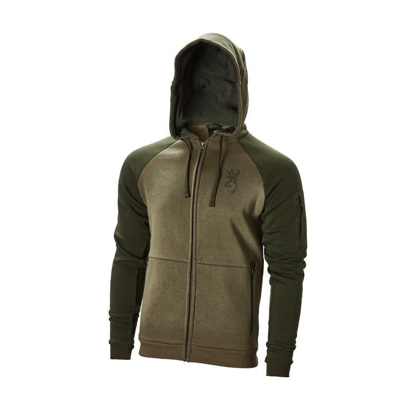 Browning Sweatshirt Zip, Snapshot Two Tones, Yeşil L