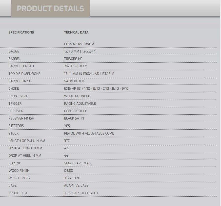 Fabarm Elos N2 Rs Trap Exis 12/76 Atış Tüfeği