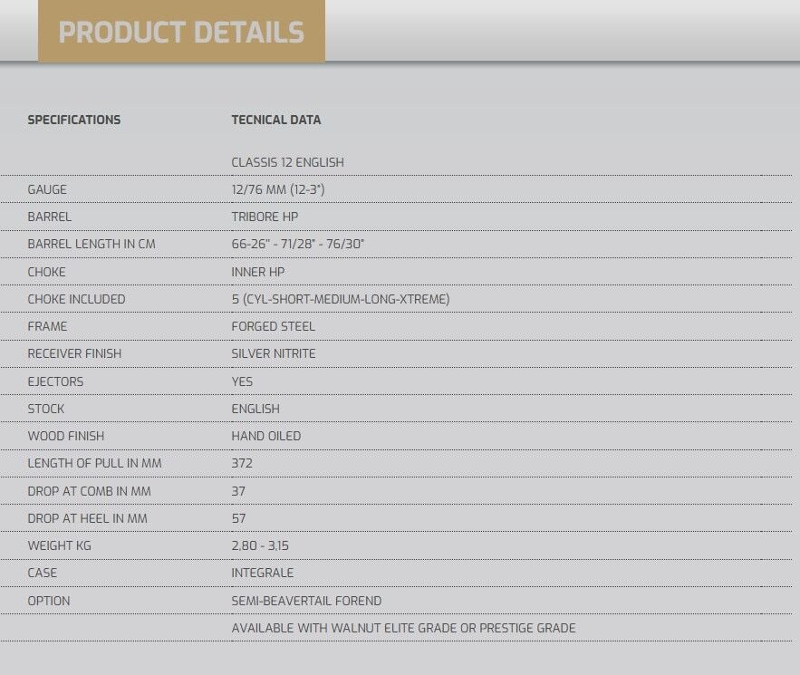 Fabarm Classis English Stock 12/66 Çifte Av Tüfeği