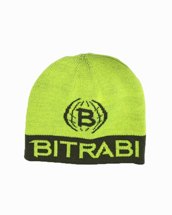 Bitrabi Kışlık Bere Fosforlu Sarı ve Yeşil - Çift Taraflı
